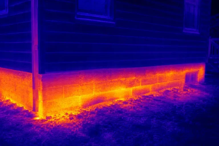 Näidis termopilt, vundamendi ja alumise seina soojaleke, Kodukandi Ehitus