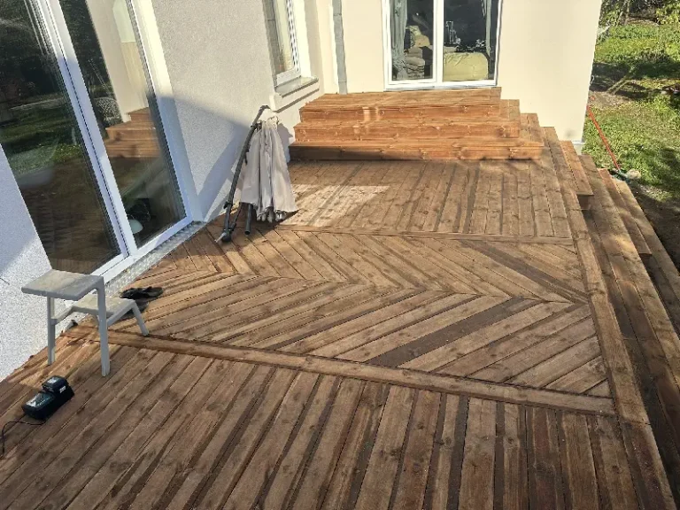 Valminud terrass, vaade aiale, Kodukandi Ehitus